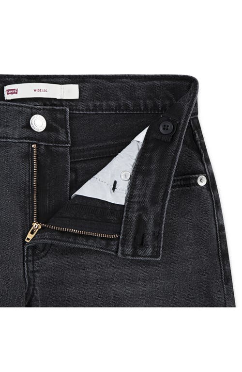Levi's Kids' Embroidered Wide Leg Jeans In Black