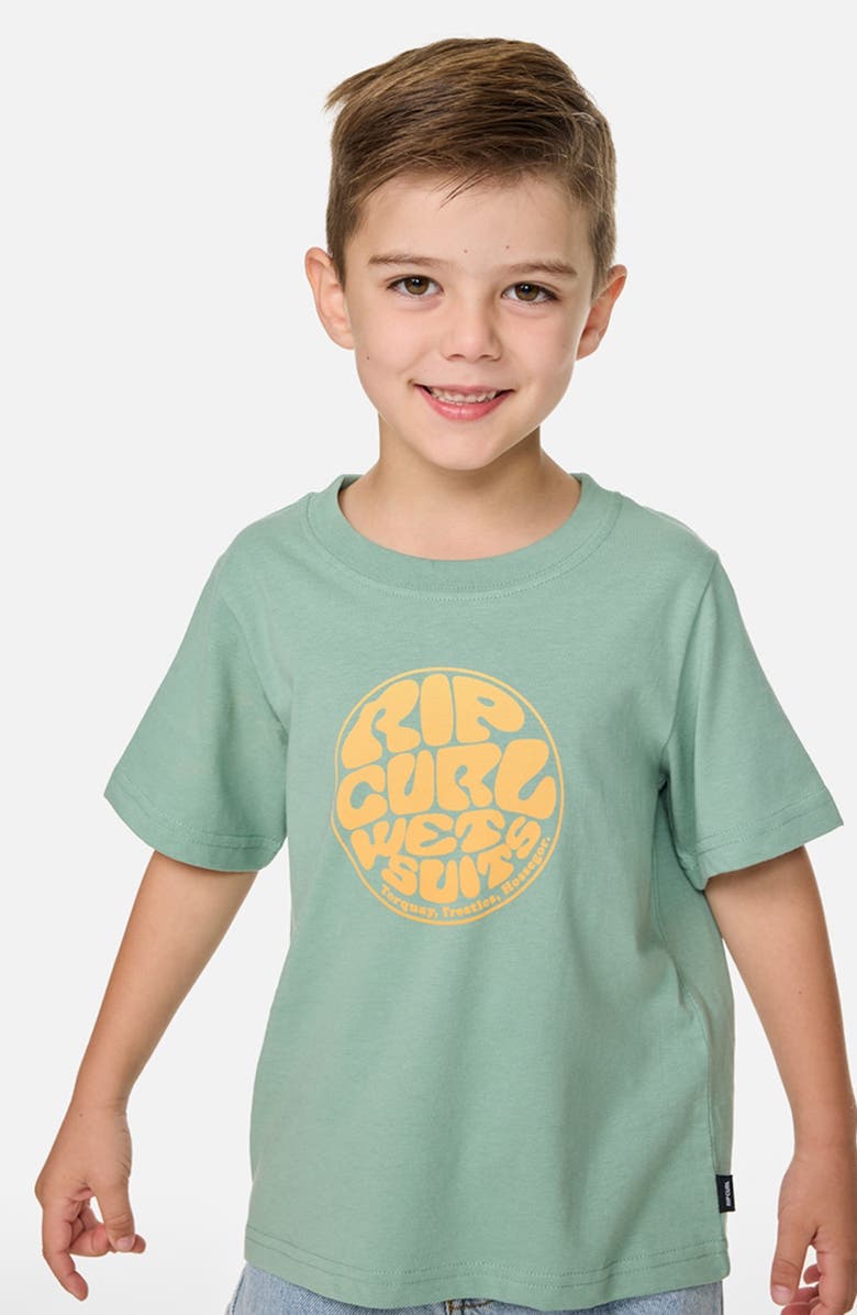 Rip Curl Kids' Wettie Passage Icon Relaxed Fit Cotton Graphic T-Shirt, Alternate, color, Aloe