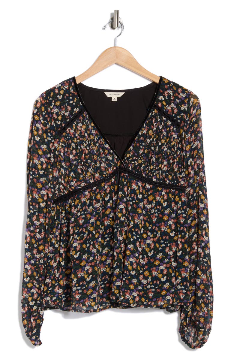 Lucky Brand Long Sleeve Top, Alternate, color, 