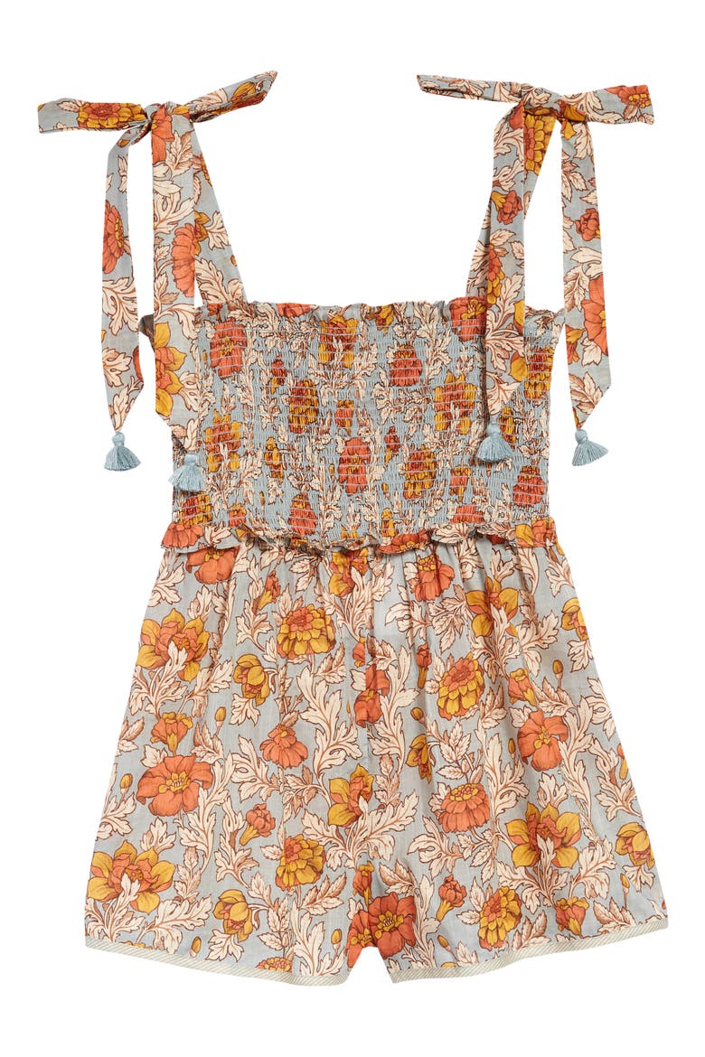 Kids' Andie Flora Print Romper, Main, color, DUSTY BLUE FLORAL