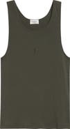 Saint Laurent Cassandre Embroidered Rib Tank