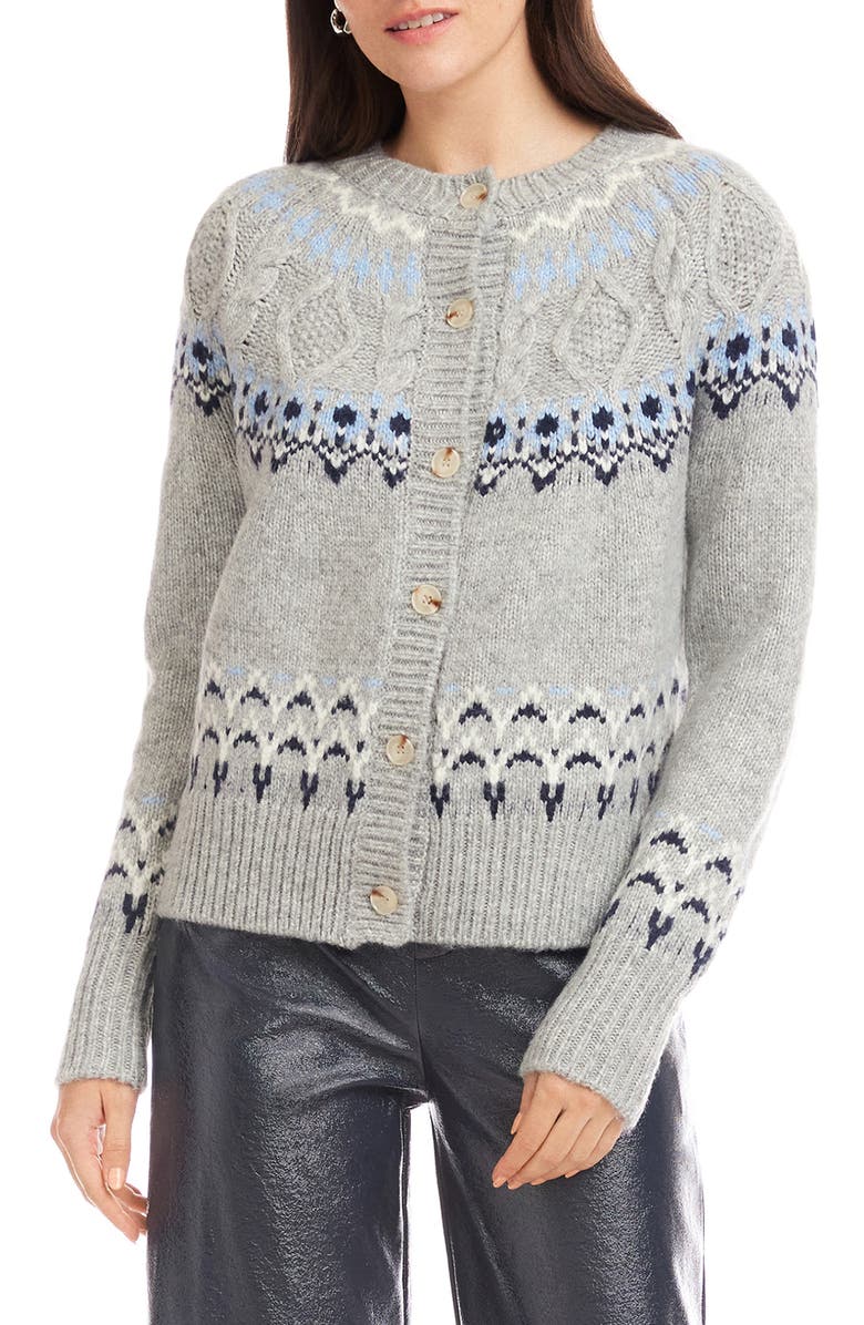FIFTEEN TWENTY Astrid Fair Isle Cardigan, Main, color, Multi Color
