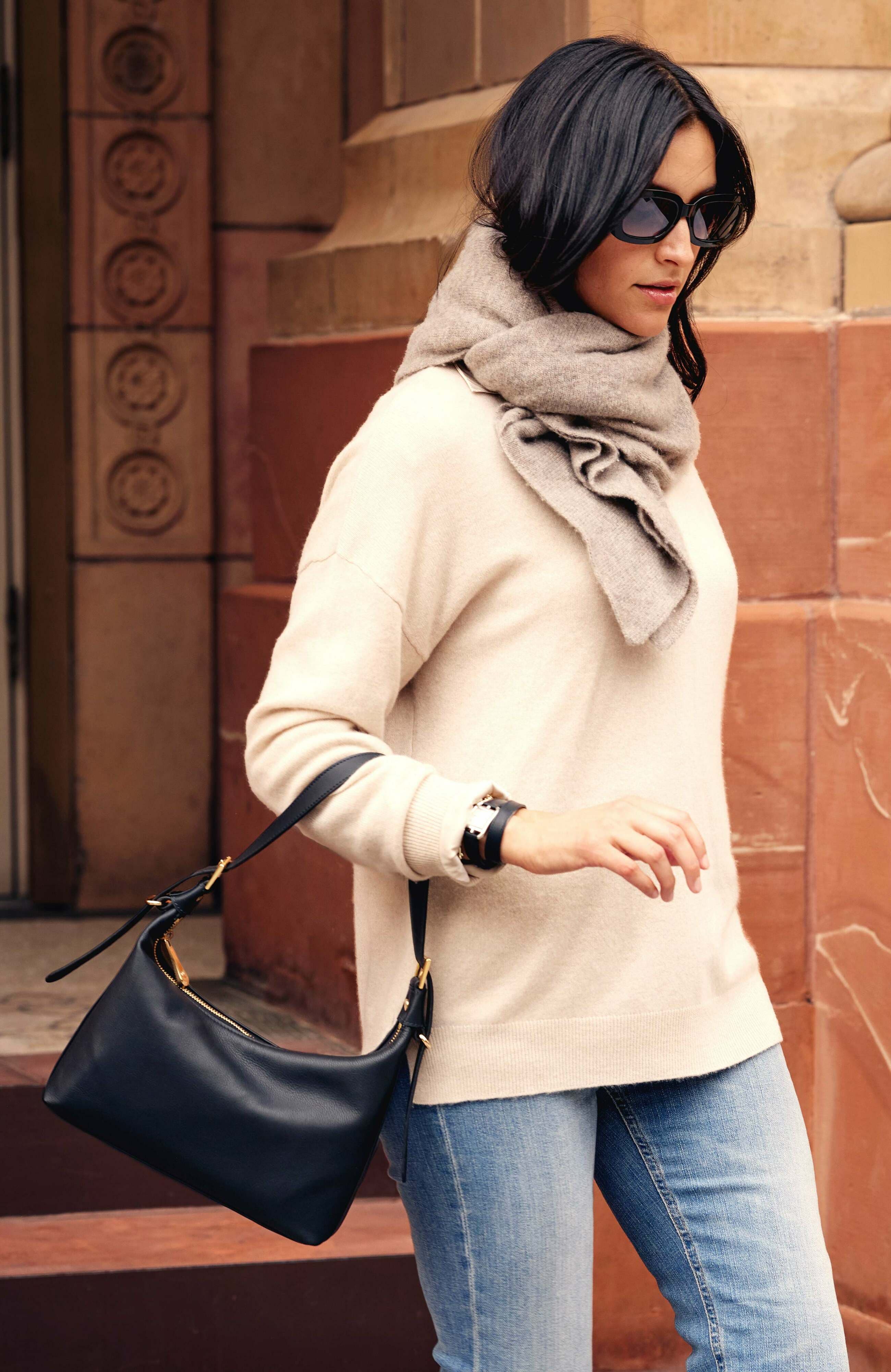 GiGi New York BLAKE SHOULDER BAG, Alternate, color, Black