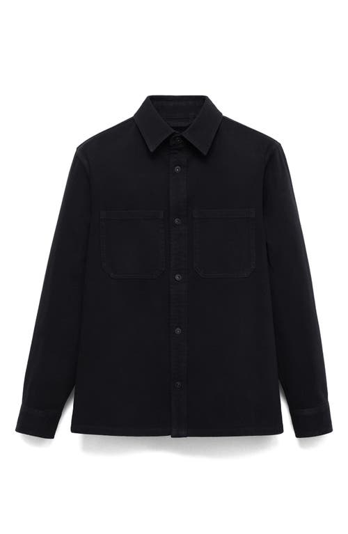 Mango Cotton Denim Overshirt In Blue