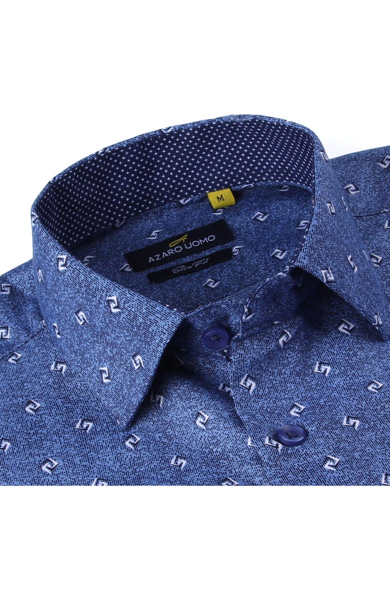Azaro Uomo Slim Fit Geometric Print Performance Dress Shirt, Alternate, color,