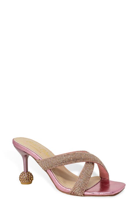 Rhinestone Cross Strap Sandal (Women)