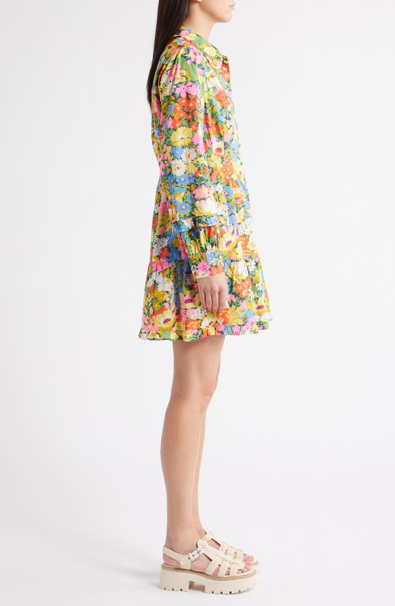 LOVE THE LABEL Marketa Floral Long Sleeve Cotton Mini Shirtdress, Alternate, color, 
