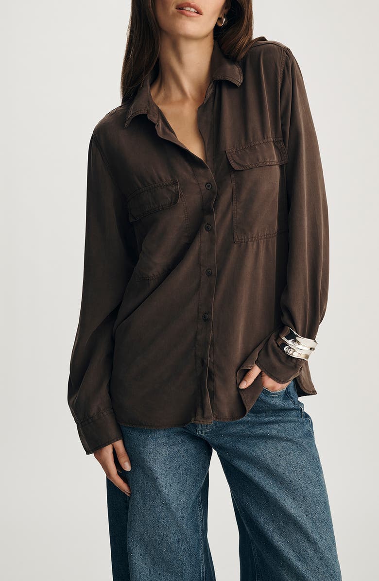 Mavi Jeans Luxe Touch Relaxed Fit Button-Up Shirt, Main, color, 