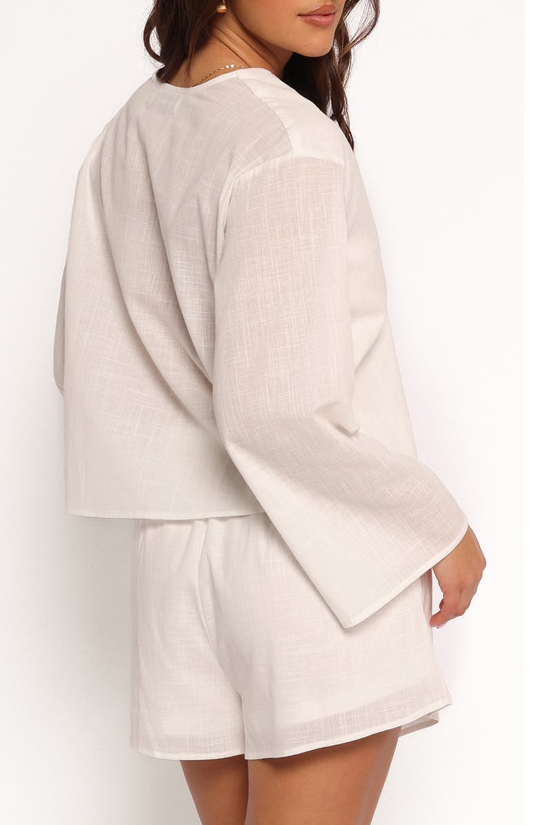 Petal & Pup Flynn Cotton Tie Front Top & Drawstring Shorts Set, Alternate, color, White