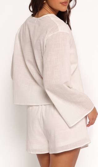 Flynn Cotton Tie Front Top & Drawstring Shorts Set