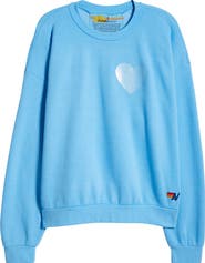 Aviator Nation Glitter Heart Crewneck Sweatshirt