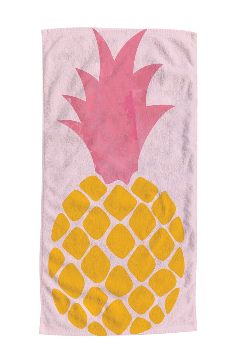 MODA AT HOME Tropical Pineapple Beach Towel, Main, color, 