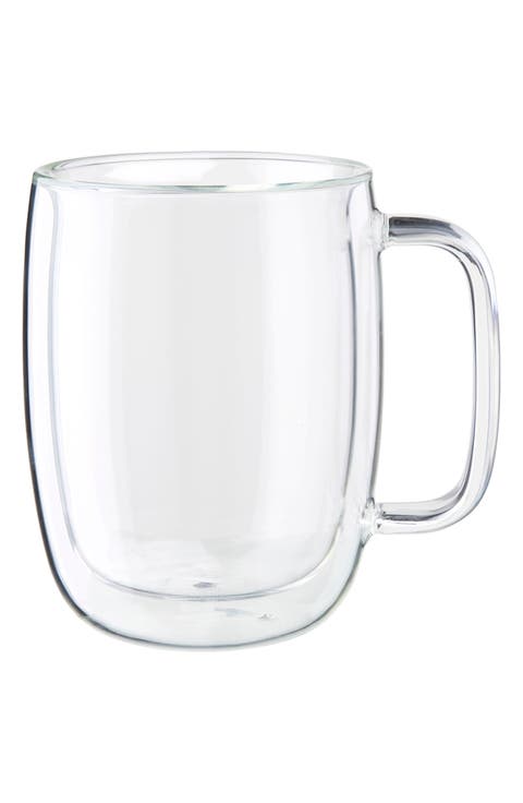 Sorrento Plus Set of 2 Double Wall Glass Latte Mugs