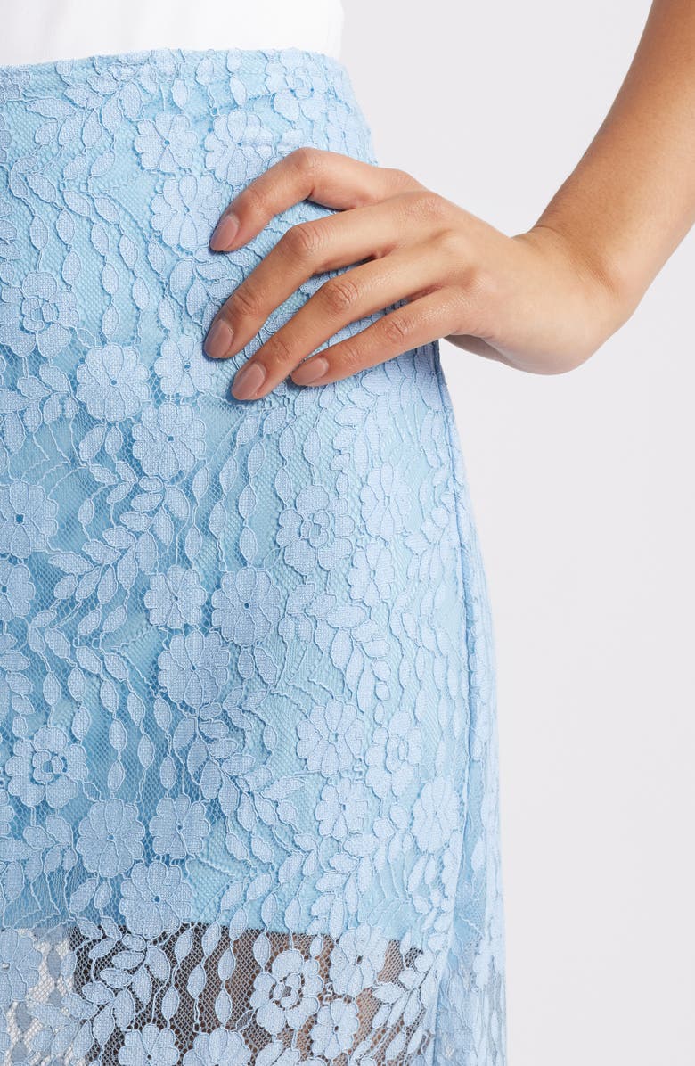 Petal & Pup Brittany Floral Lace Maxi Skirt, Alternate, color, Blue