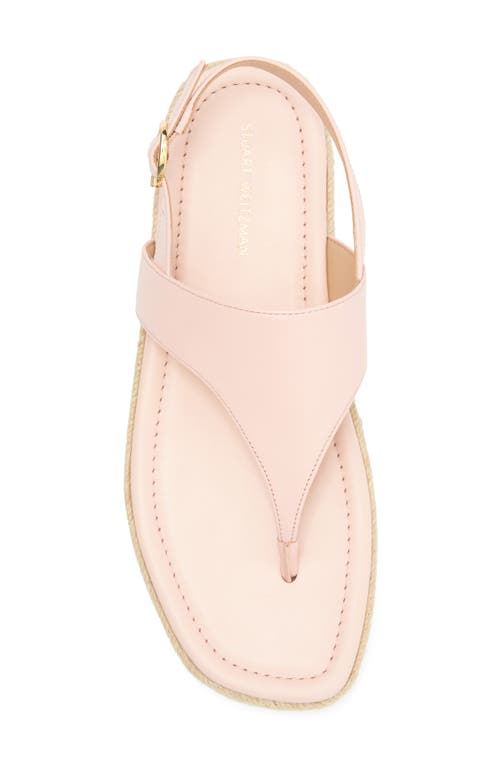 Stuart Weitzman Mel Leather Espadrille Flatform Sandal In Rosewater