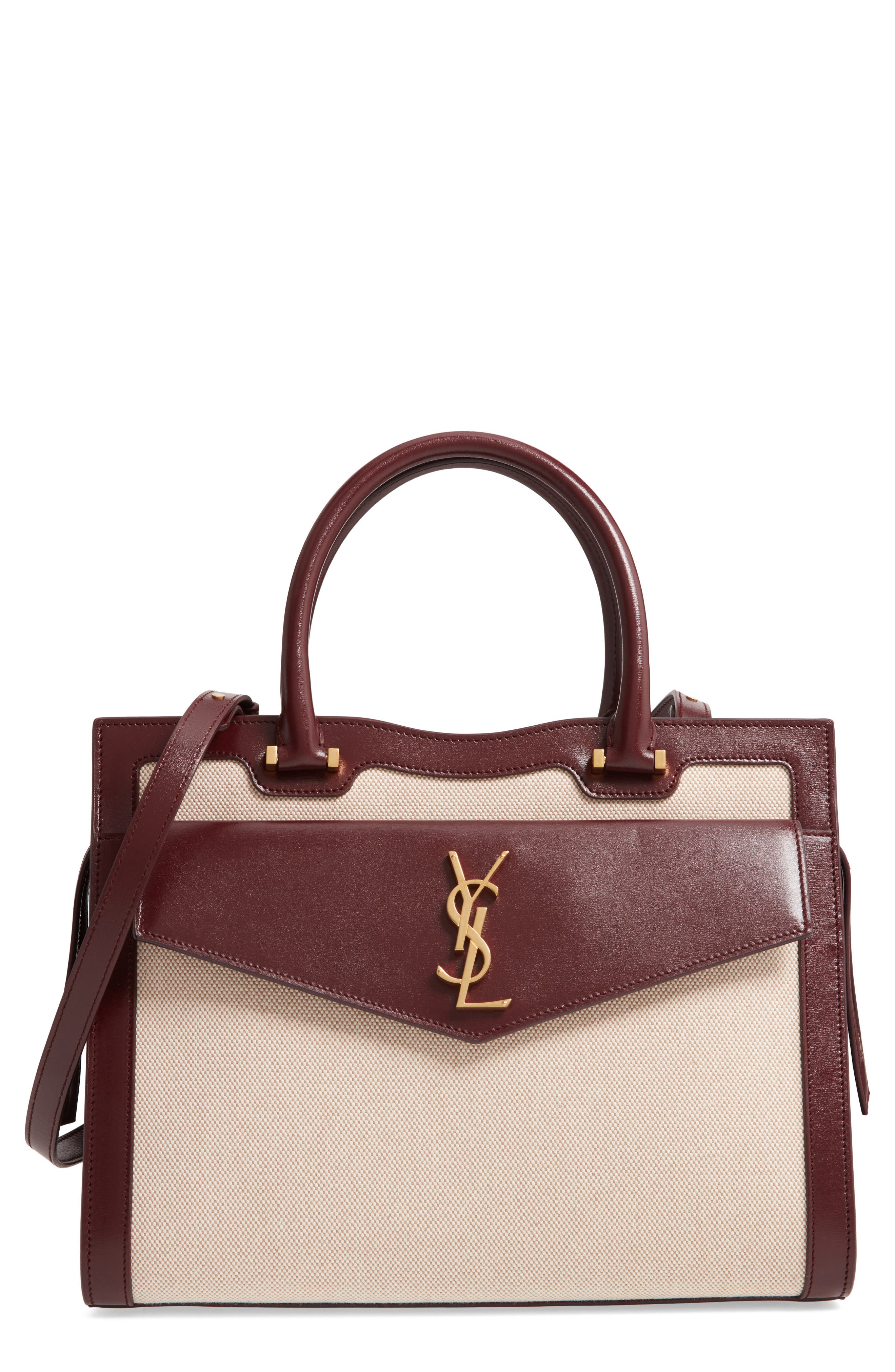 Saint Laurent Medium Uptown Cabas Satchel, Main, color, 