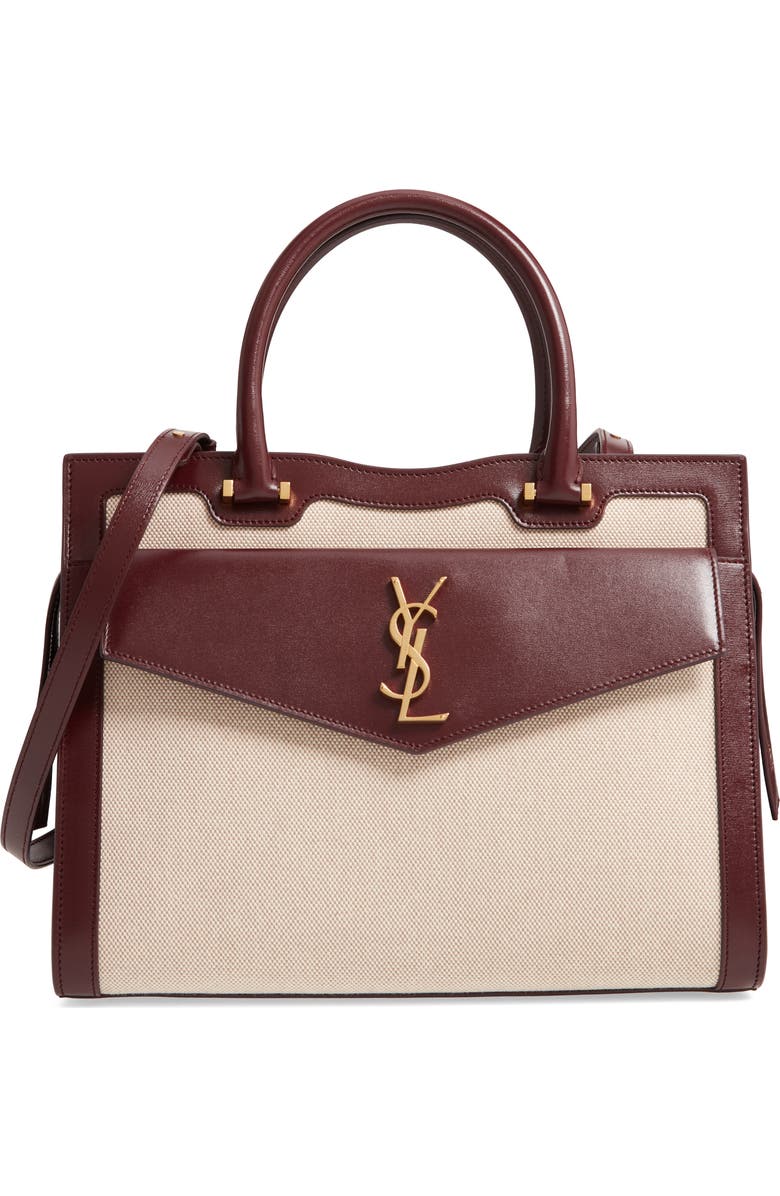 Saint Laurent Medium Uptown Cabas Satchel, Main, color,