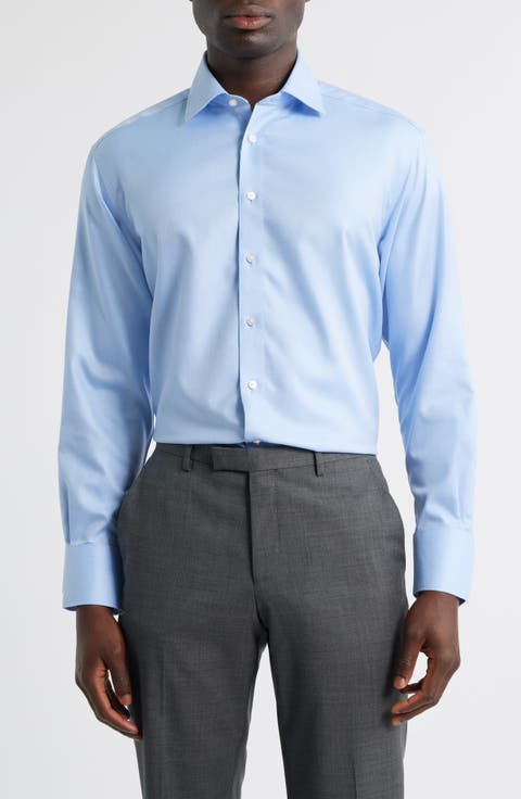 Royal Twill Modern Fit Solid Non-Iron Cotton Dress Shirt