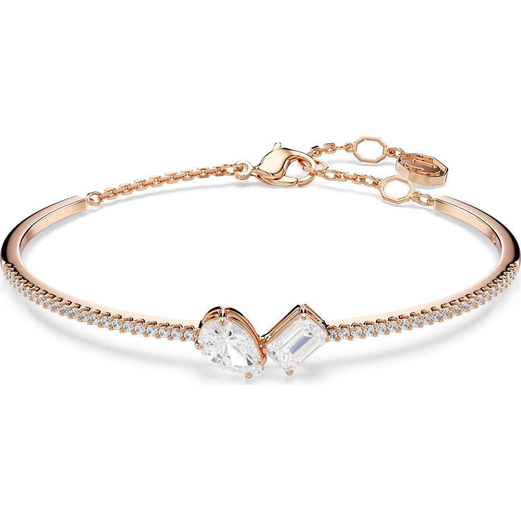 Swarovski Mesmera Rose Gold-tone Plated Mixed Cuts Bangle In Gold