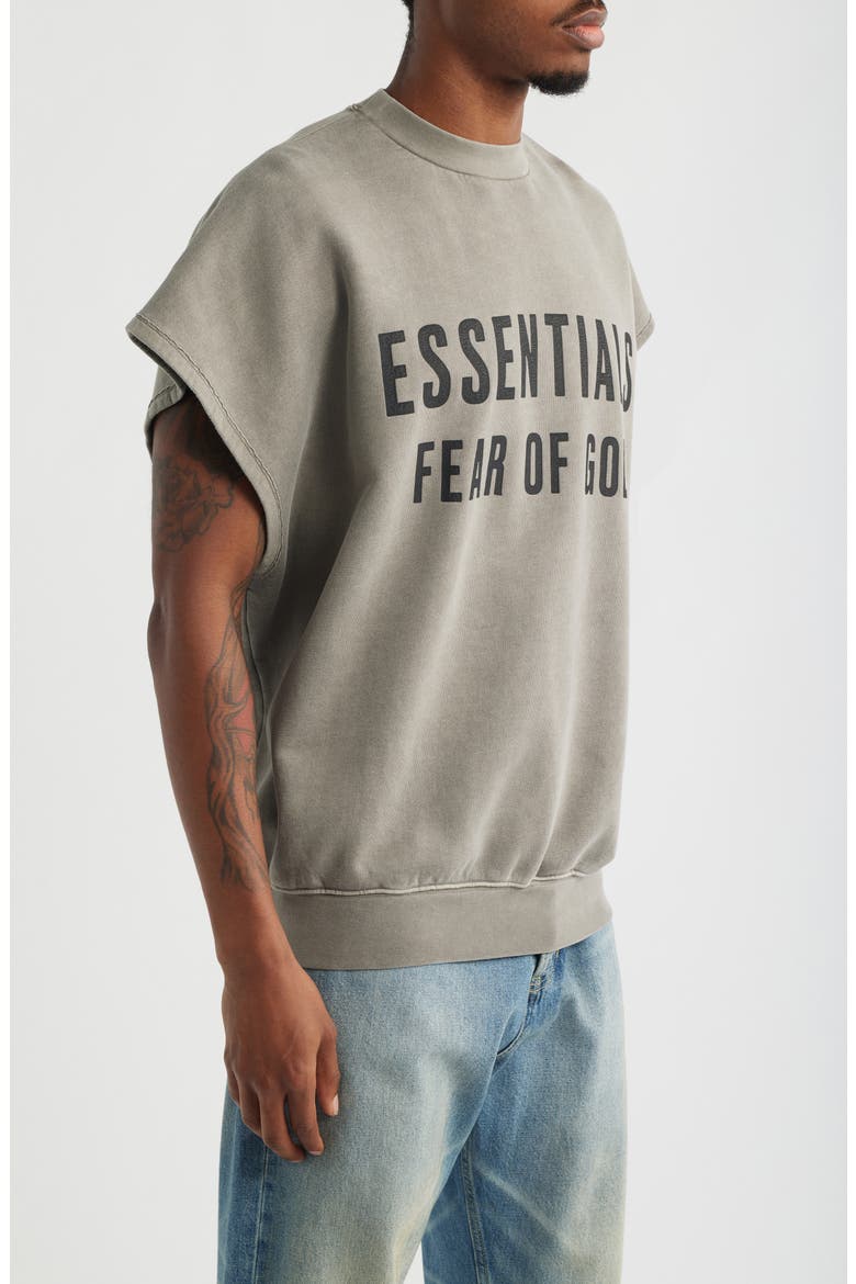 Fear of God Essentials Relaxed Cutoff Fleece Sweatshirt (Men