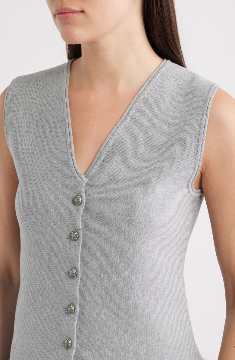 KOBI HALPERIN Anya Cotton Blend Knit Vest, Alternate, color, Light Grey