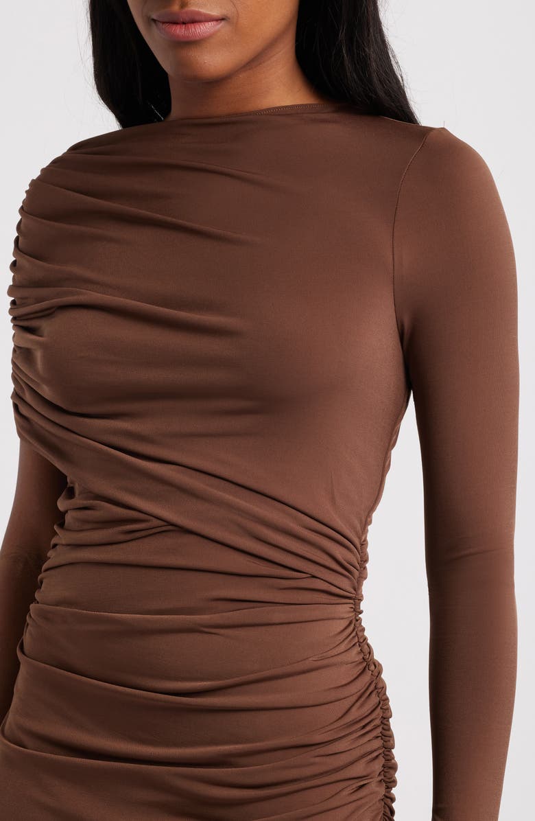 Mistress Rocks Gathered Draped Jersey Minidress, Alternate, color, Earth