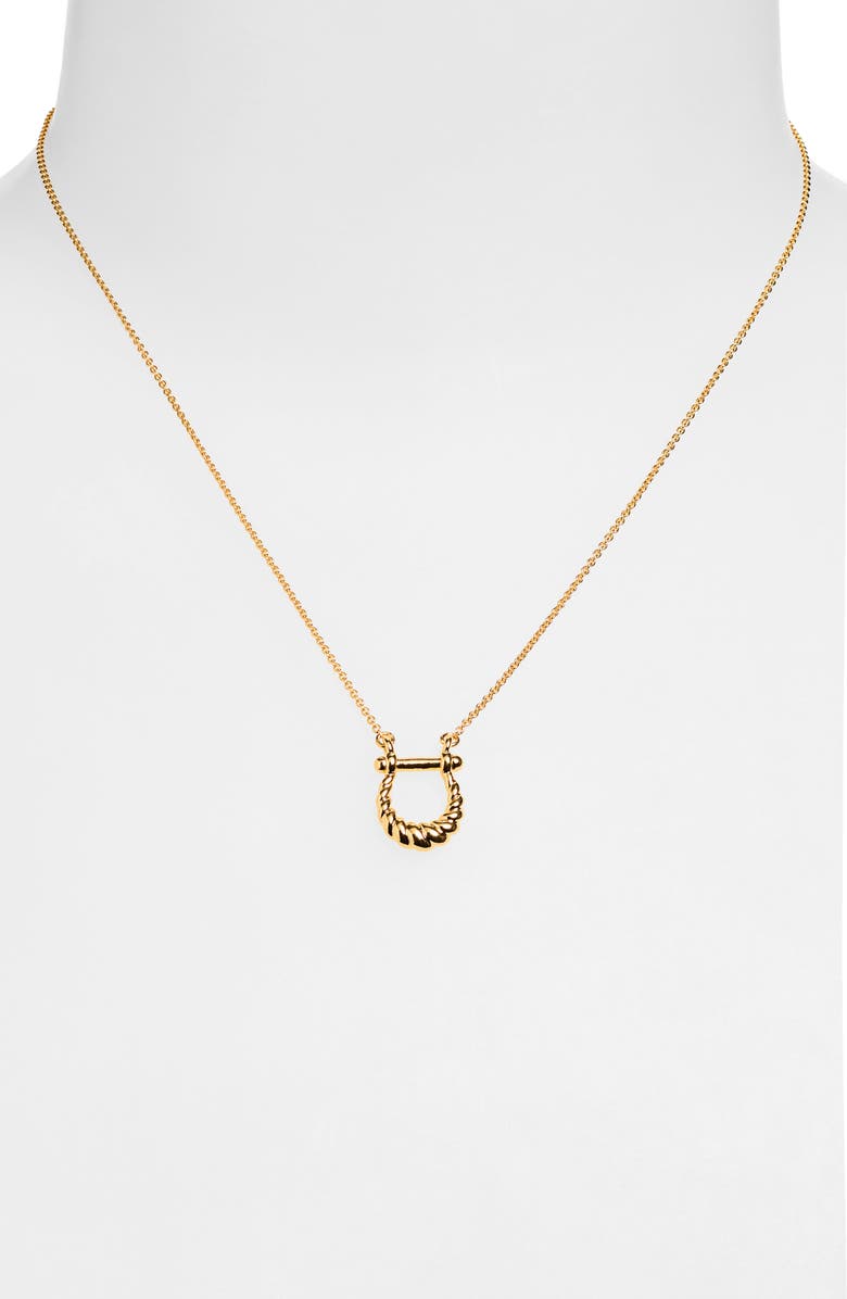 Missoma Lunar New Year Horseshoe Pendant Necklace, Alternate, color, Gold