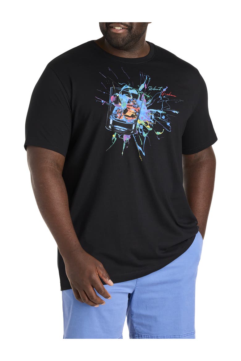 Big & Tall Neon Cocktail Graphic Tee, Main, color, BLACK