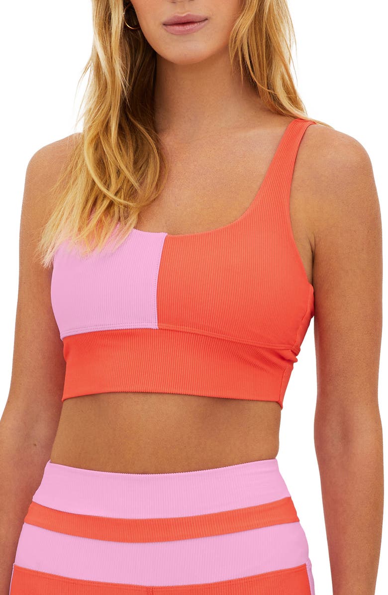 Beach Riot Carina Colorblock Sports Bra, Main, color, 