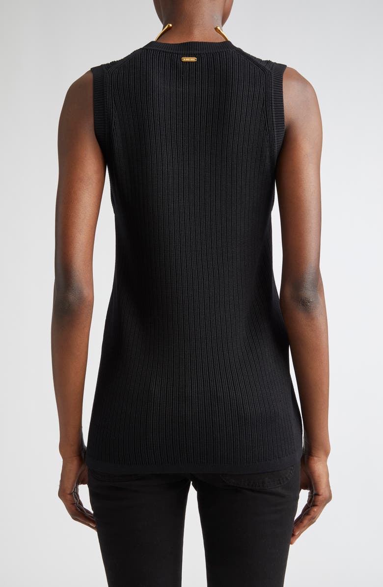 TOM FORD Sleeveless Rib Mini Sweater Dress, Alternate, color, Black
