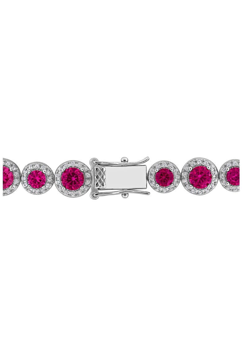 Lab-Created Ruby & White Sapphire Tennis Bracelet, Alternate, color, RED