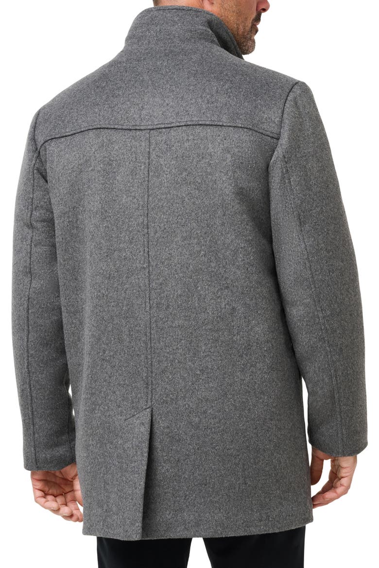 Brushed Wool Blend Coat, Alternate, color, HEATHER DARK GREY