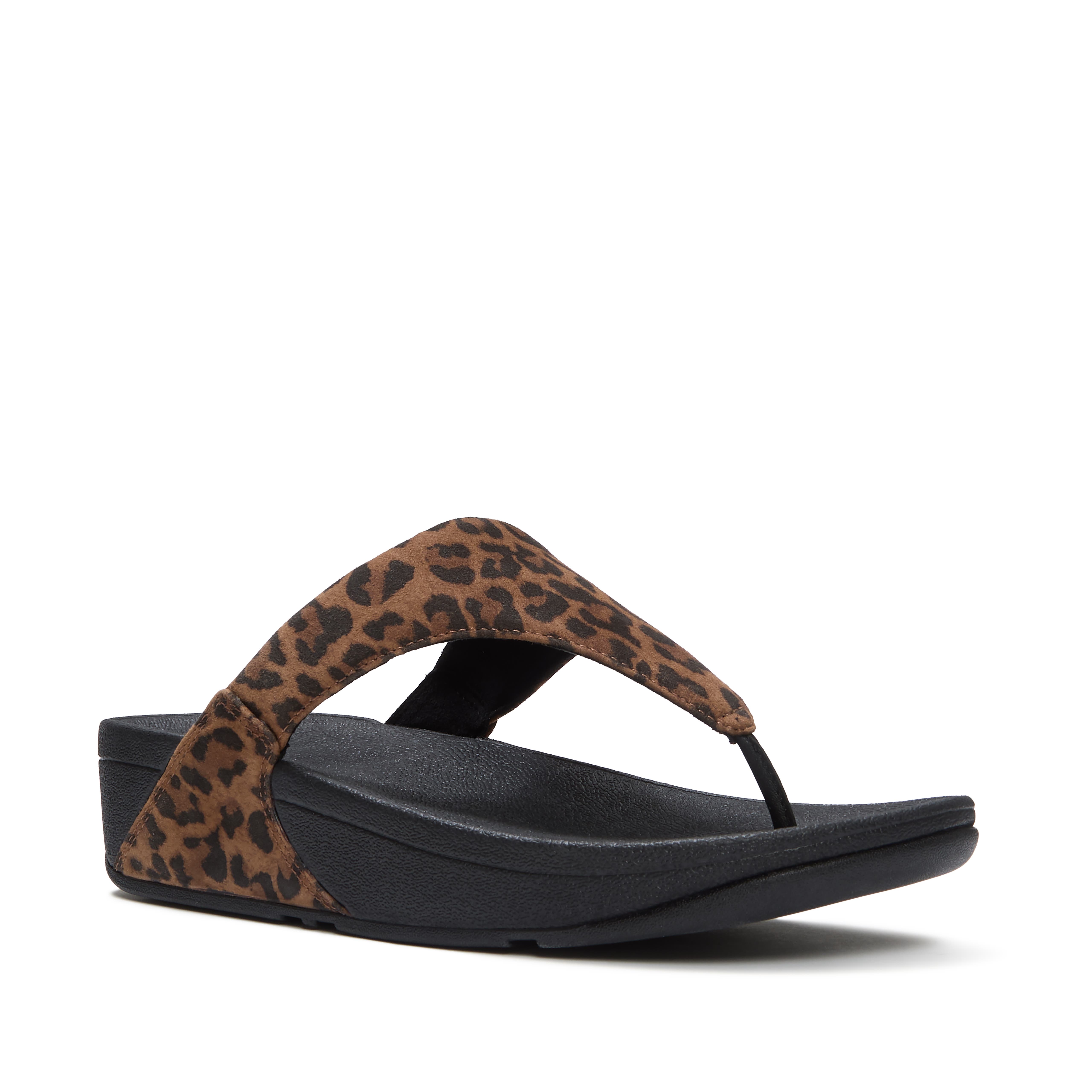 Lulu Suede Leopard Toe-Post Sandals, Main, color, Tan/Black
