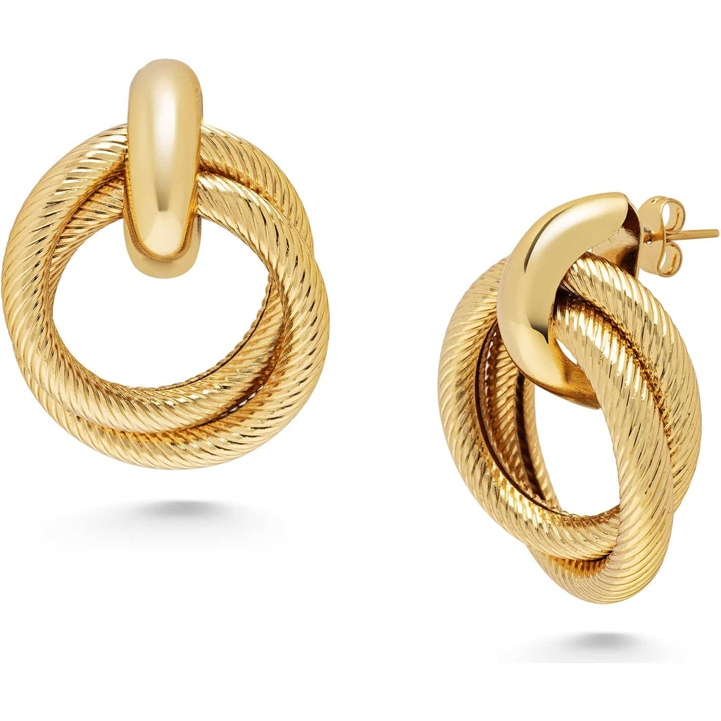 Nialaya Double Hoop Earrings In Gold