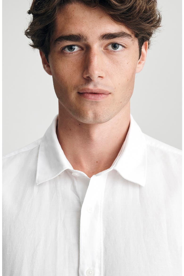 Long Sleeve Linen & Cotton Shirt, Alternate, color, WHITE