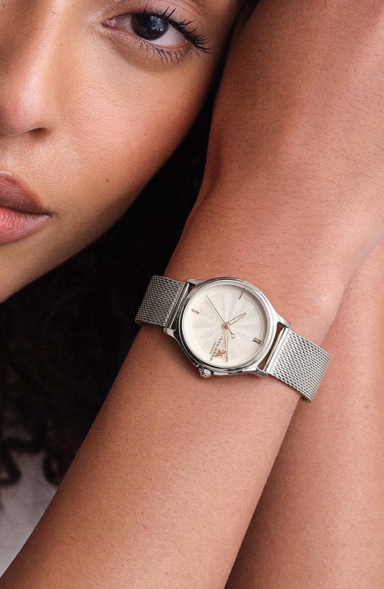 Olivia Burton Classic Bee Mesh Strap Watch, 30mm, Alternate, color, 