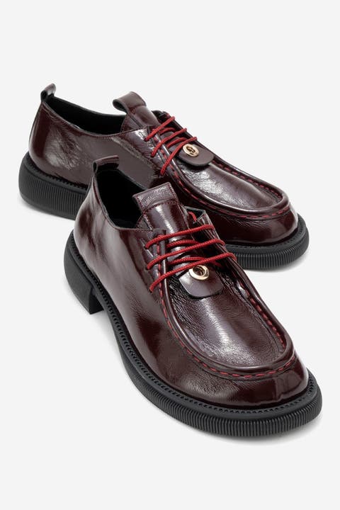 Band Leather Lace Up Loafer