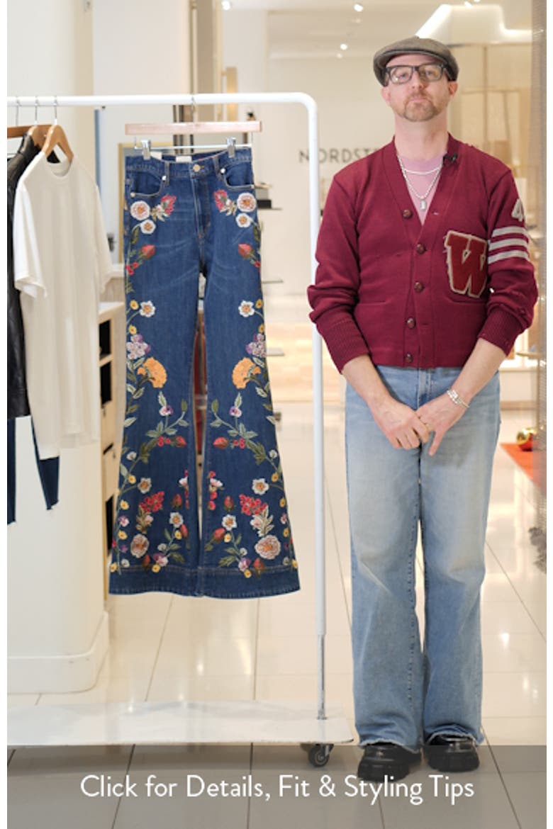 Beautiful Floral Embroidered Flare Jeans (Women) | Nordstrom