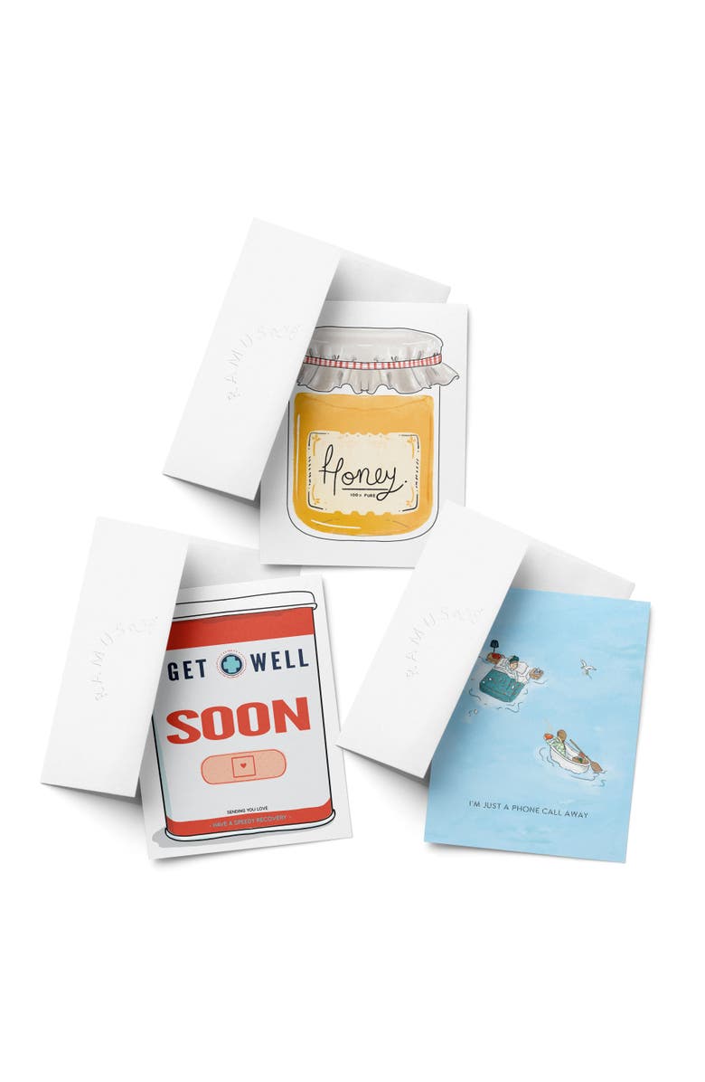 Ramus & Co Sympathy Greeting Card Pack, 'Get Well Band Aids, Honey, I'm Just a Phone Call Away', Main, color, Multi-Pack