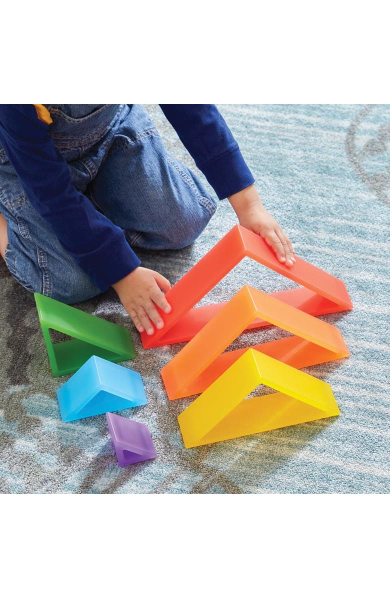 Kaplan Early Learning Company Discovery Triangles - Rainbow - 6 Pieces, Alternate, color, Multicolored
