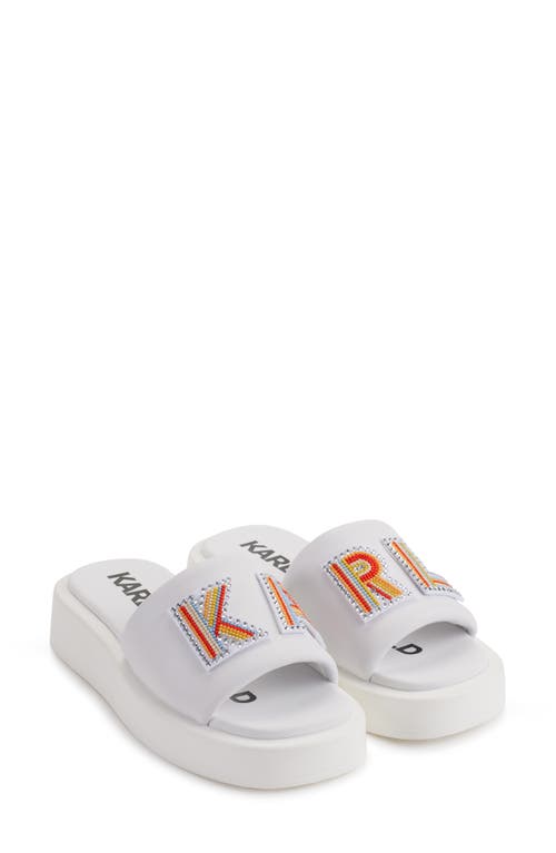 Karl Lagerfeld Opal Platform Sandal In White