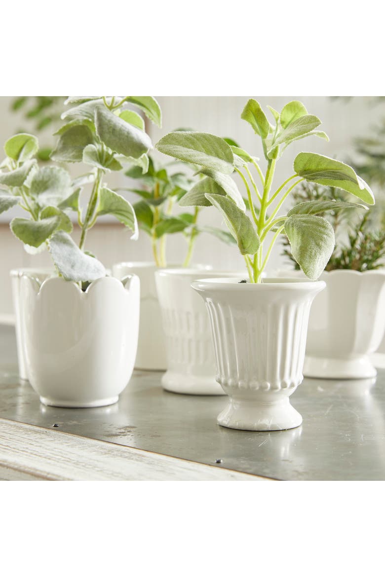 Mirabelle Mini Cachepots Set Of 6, Alternate, color, White
