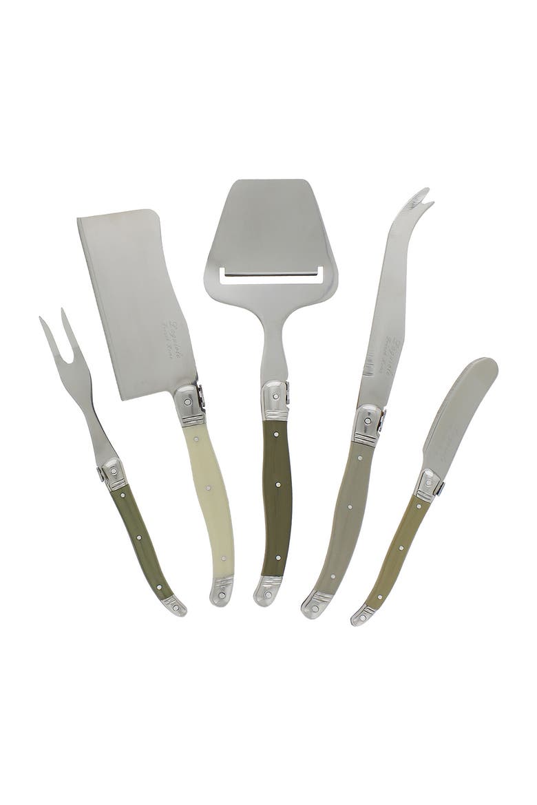 5-Piece Laguiole Mist Cheese Knife/Fork & Slicer Set, Main, color, MIST COLORS