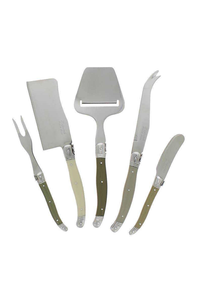 FRENCH HOME 5-Piece Laguiole Mist Cheese Knife/Fork & Slicer Set, Main, color, Mist Colors