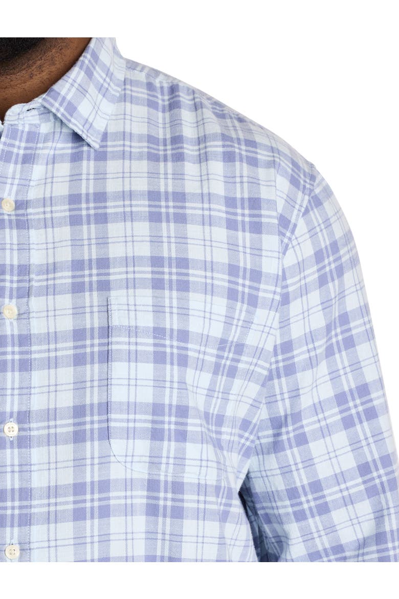 Big & Tall Hummock Plaid Island Flannel Sport Shirt, Alternate, color, ICE WATER