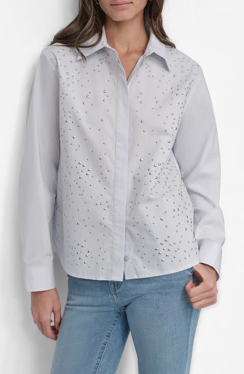 Embellished Button-Up Shirt