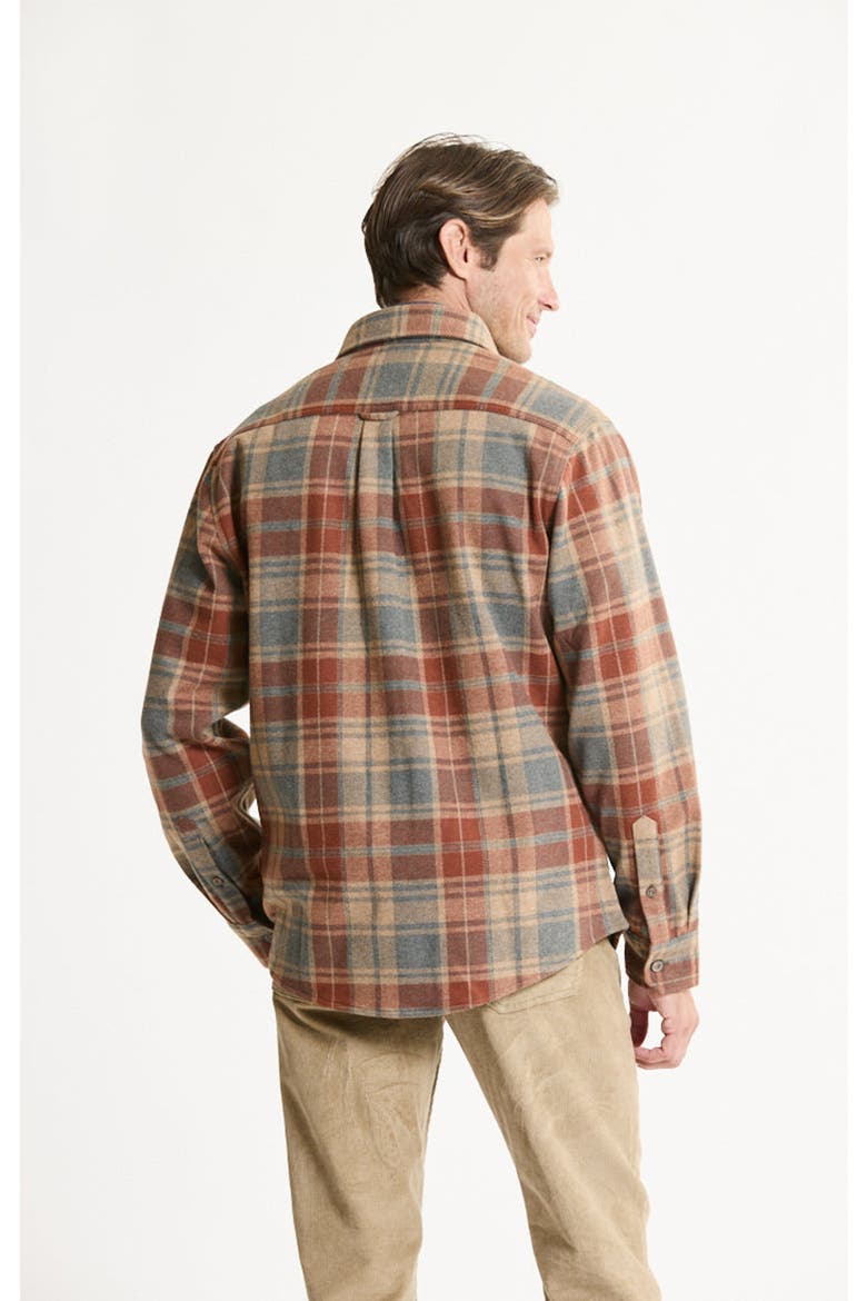 Knit Flannel Button-Up Shirt, Alternate, color, BROWN