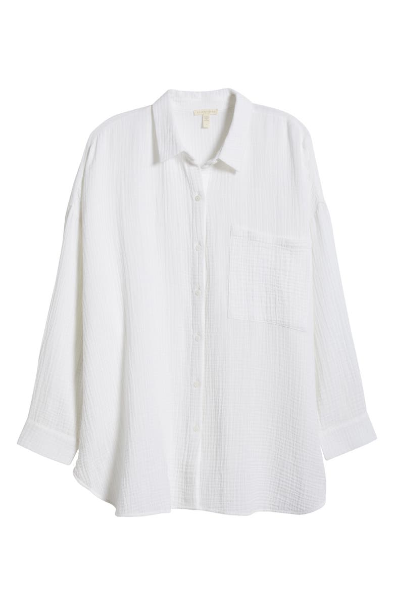 Eileen Fisher Classic Collar Organic Cotton Button-Up Shirt, Alternate, color, 