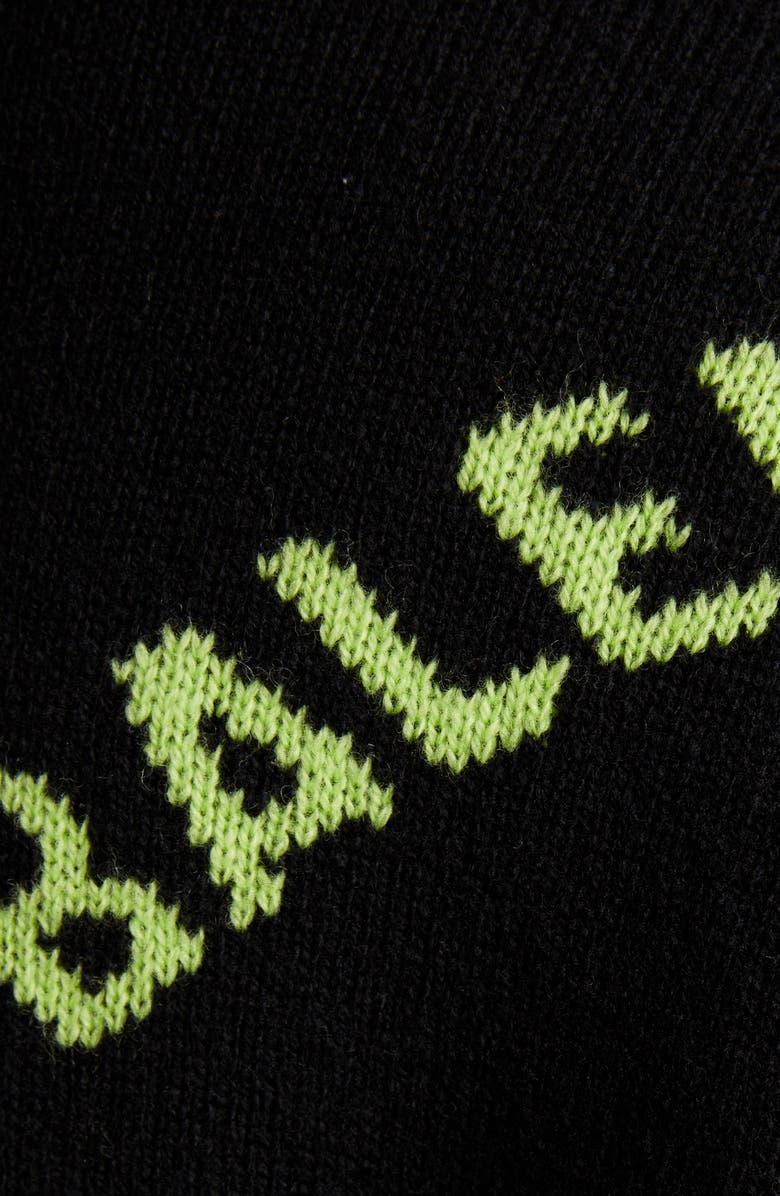 Balenciaga Oversize Logo Jacquard Wool Blend Sweater, Alternate, color, 