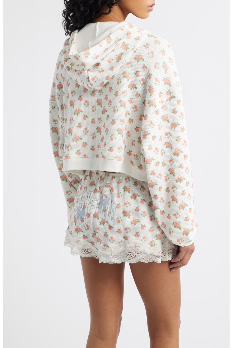Alex Sunshine & Bows Crop Zop Hoodie, Alternate, color, FLOWER PRINT